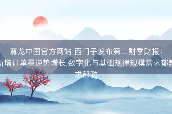 尊龙中国官方网站 西门子发布第二财季财报：新增订单量逆势增长，数字化与基础规律规模需求郁勃