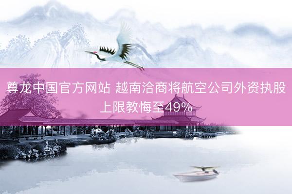 尊龙中国官方网站 越南洽商将航空公司外资执股上限教悔至49%