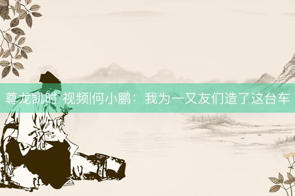 尊龙凯时 视频|何小鹏：我为一又友们造了这台车