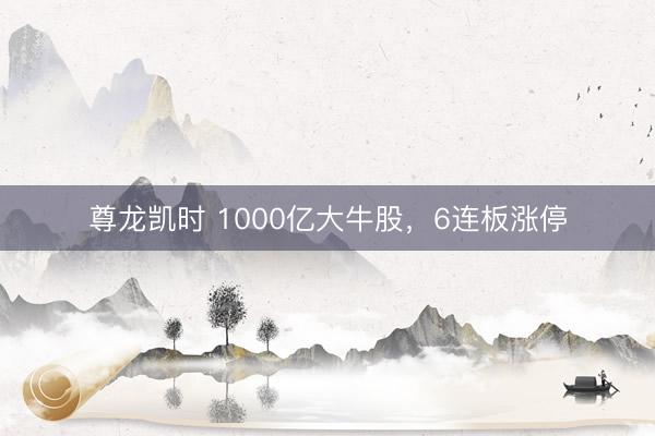 尊龙凯时 1000亿大牛股，6连板涨停