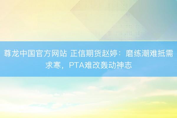 尊龙中国官方网站 正信期货赵婷：磨练潮难抵需求寒，PTA难改轰动神志