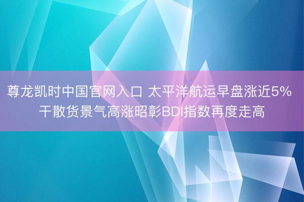 尊龙凯时中国官网入口 太平洋航运早盘涨近5% 干散货景气高涨昭彰BDI指数再度走高