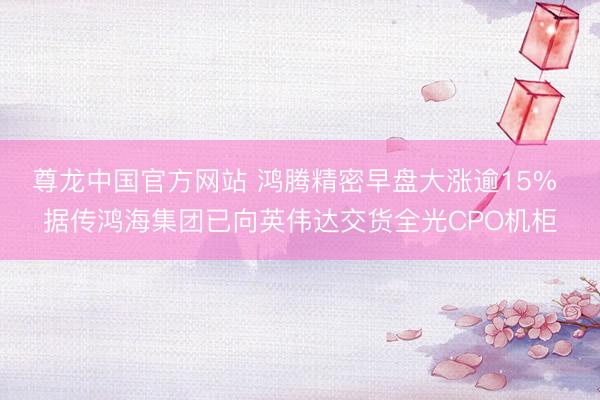 尊龙中国官方网站 鸿腾精密早盘大涨逾15% 据传鸿海集团已向英伟达交货全光CPO机柜