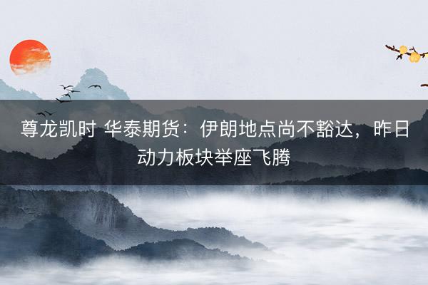 尊龙凯时 华泰期货：伊朗地点尚不豁达，昨日动力板块举座飞腾