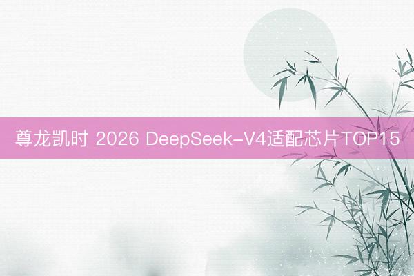 尊龙凯时 2026 DeepSeek-V4适配芯片TOP15