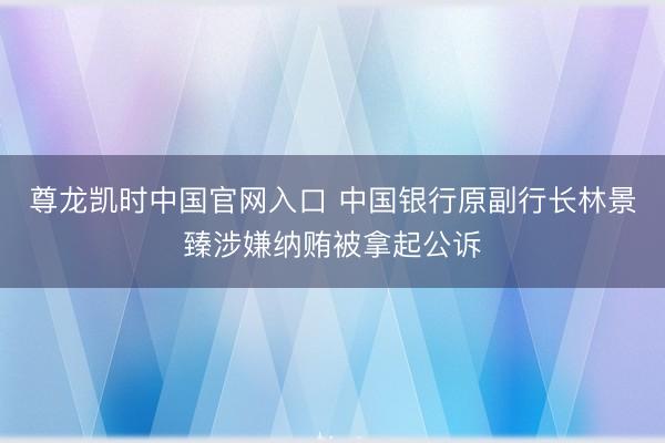 尊龙凯时中国官网入口 中国银行原副行长林景臻涉嫌纳贿被拿起公诉