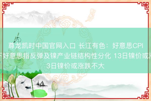 尊龙凯时中国官网入口 长江有色：好意思CPI超预期下好意思指反弹及镍产业链结构性分化 13日镍价或涨跌不大