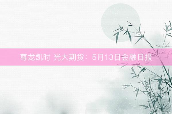 尊龙凯时 光大期货：5月13日金融日报