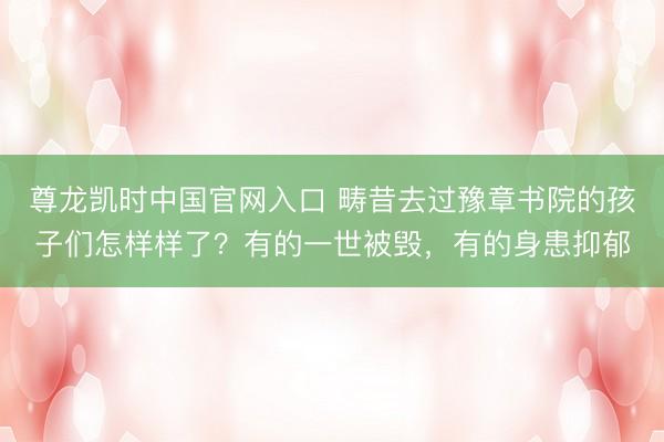 尊龙凯时中国官网入口 畴昔去过豫章书院的孩子们怎样样了？有的一世被毁，有的身患抑郁