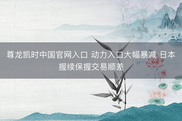 尊龙凯时中国官网入口 动力入口大幅暴减 日本握续保握交易顺差