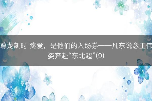 尊龙凯时 疼爱，是他们的入场券——凡东说念主伟姿奔赴“东北超”(9)