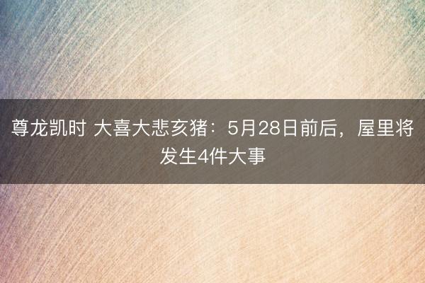 尊龙凯时 大喜大悲亥猪：5月28日前后，屋里将发生4件大事