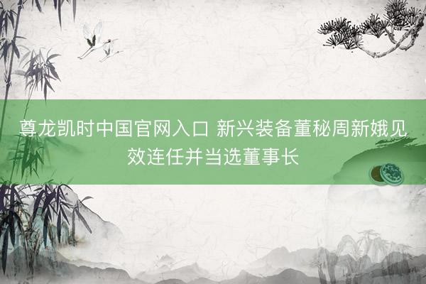 尊龙凯时中国官网入口 新兴装备董秘周新娥见效连任并当选董事长