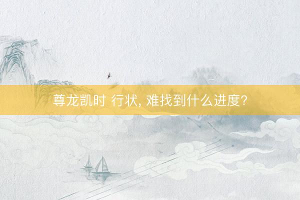 尊龙凯时 行状， 难找到什么进度?