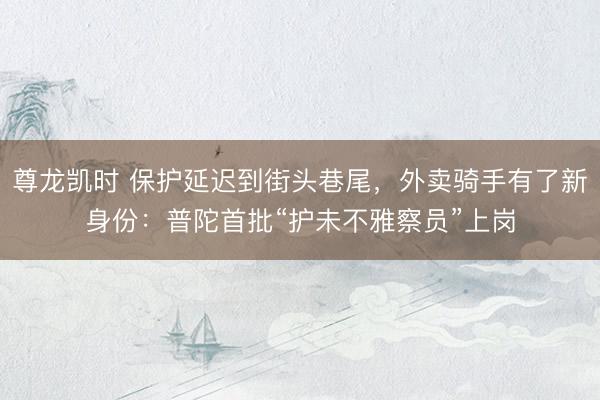 尊龙凯时 保护延迟到街头巷尾,外卖骑手有了新身份:普陀首批“护未不雅察员”上岗