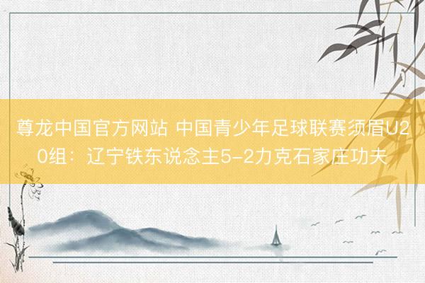 尊龙中国官方网站 中国青少年足球联赛须眉U20组：辽宁铁东说念主5-2力克石家庄功夫