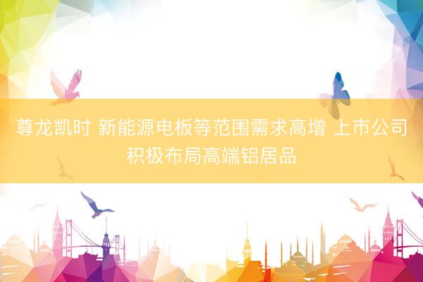 尊龙凯时 新能源电板等范围需求高增 上市公司积极布局高端铝居品
