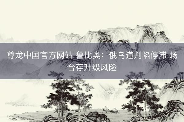尊龙中国官方网站 鲁比奥：俄乌道判陷停滞 场合存升级风险