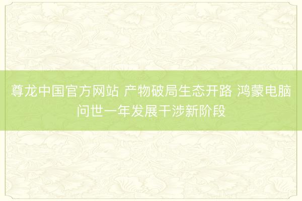 尊龙中国官方网站 产物破局生态开路 鸿蒙电脑问世一年发展干涉新阶段