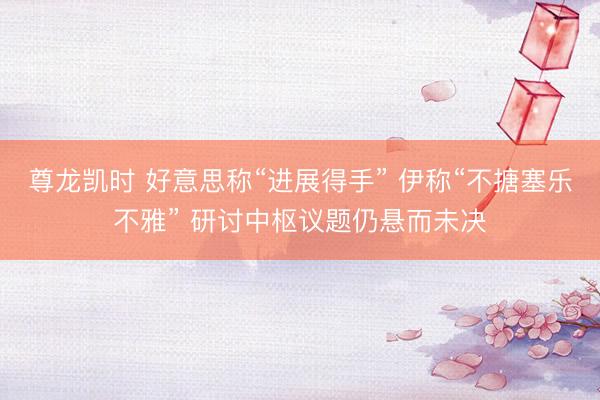 尊龙凯时 好意思称“进展得手” 伊称“不搪塞乐不雅” 研讨中枢议题仍悬而未决