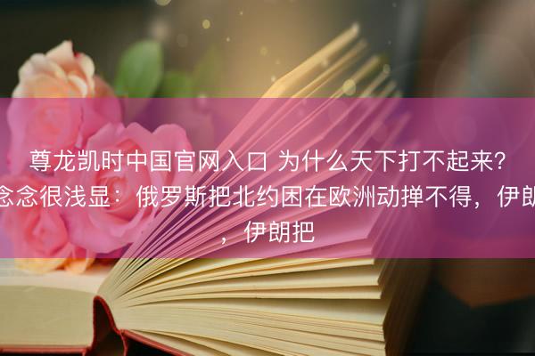 尊龙凯时中国官网入口 为什么天下打不起来？意念念很浅显：俄罗斯把北约困在欧洲动掸不得，伊朗把