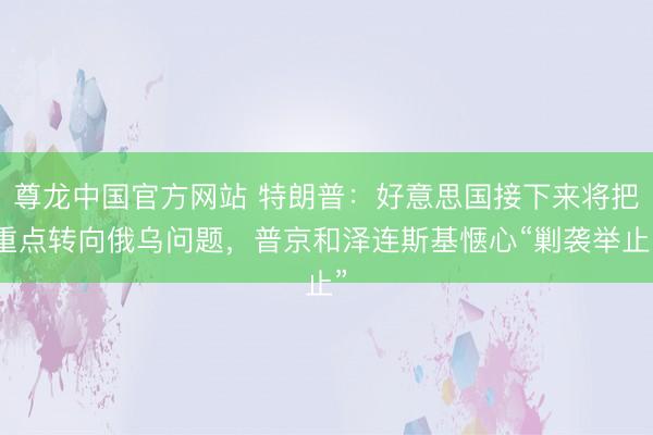 尊龙中国官方网站 特朗普：好意思国接下来将把重点转向俄乌问题，普京和泽连斯基惬心“剿袭举止”