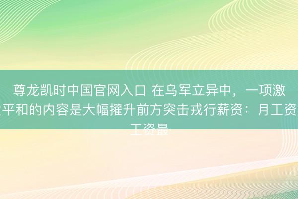 尊龙凯时中国官网入口 在乌军立异中，一项激发平和的内容是大幅擢升前方突击戎行薪资：月工资最