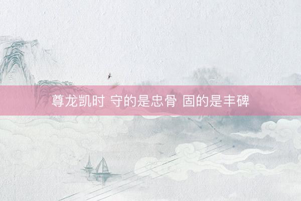 尊龙凯时 守的是忠骨 固的是丰碑